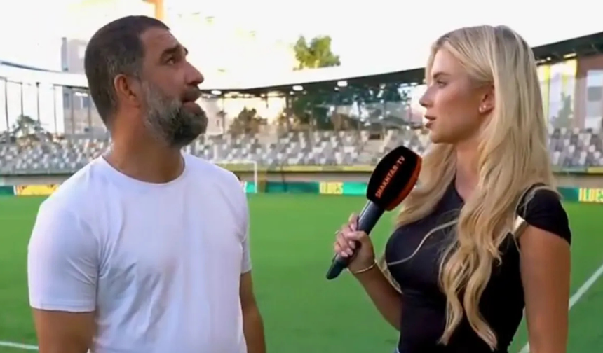Arda Turan soğuk soğuk terledi: Ukraynalı muhabire bakmamak için akla karayı seçti!