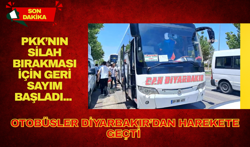 PKK'nın silah bırakacağı Süleymaniye'ye, Diyarbakır'dan özel otobüsler kalktı!