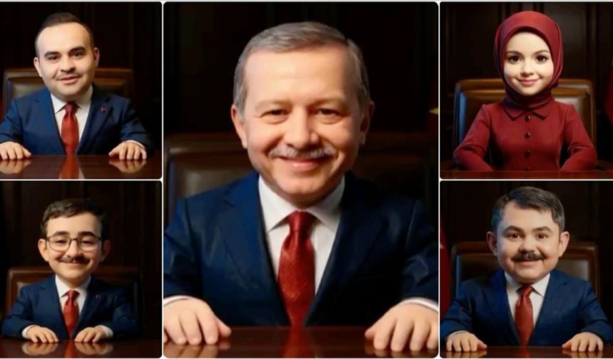 Cumhurbaşkanı Erdoğan ve Bakanlar yapay zekayla canlandırıldı!
