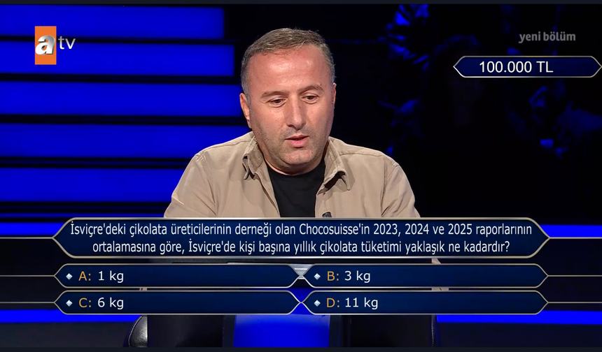 “İsviçre’de kişi başına yıllık çikolata tüketimi yaklaşık ne kadardır?”