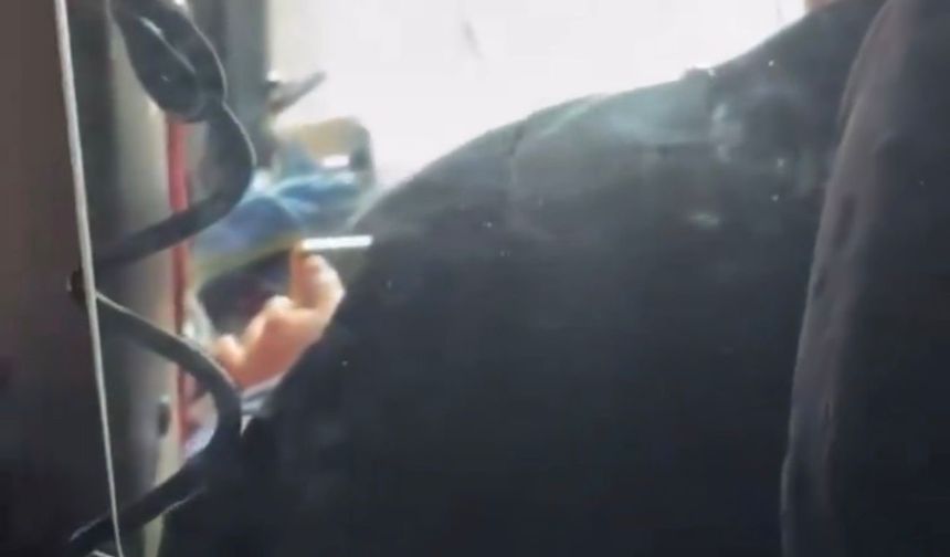 Gaziantep’te otobüs şoförü direksiyon başında video izlerken yakalandı