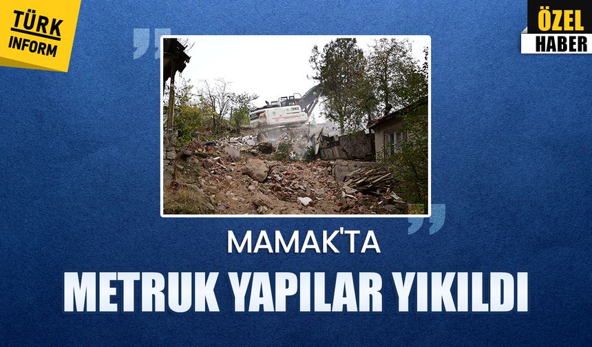 Mamak'ta üç metruk yapı kontrollü şekilde yıkıldı
