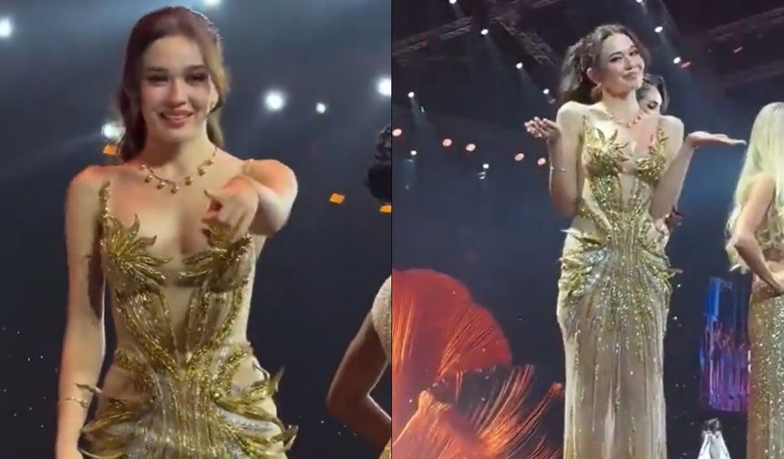 Miss Universe temsilcimiz Ceren Arslan'ın podyumda Türk bayrağını almasına izin verilmedi!