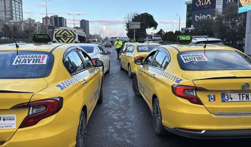 İstanbul'da taksiciler protestoda!