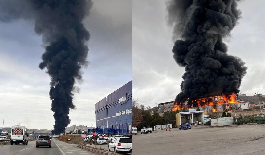 Kırıkkale’de kimya fabrikasında yangın çıktı! Bölgeden görüntüler geliyor