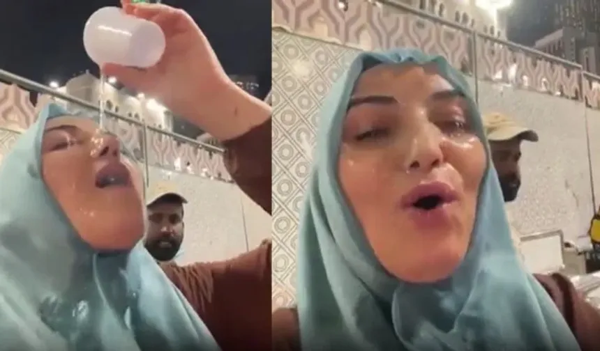 Umre’de zemzem suyuyla çekilen bu video tepki topladı