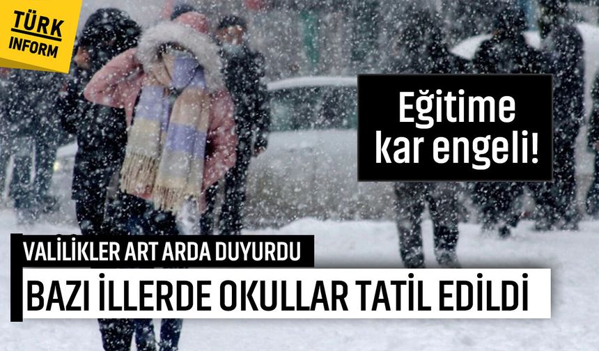 Yarın 13 Ocak Salı günü hangi illerde okullar tatil? 13 Ocak okulların kar tatili edildiği il ve ilçeler...