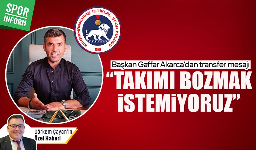 Başkan Gaffar Akarca’dan transfer mesajı: “Takımı bozmak istemiyoruz”