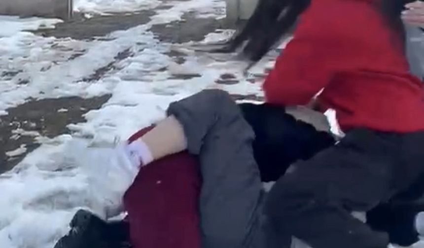 Okuldan eve gidemediler: Parkta dakikalar süren darp kameralara yansıdı!