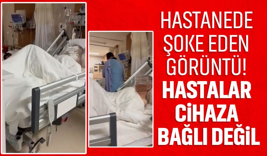 Elazığ'da özel hastanede şoke eden görüntü! Hastalar cihaza bağlı değil