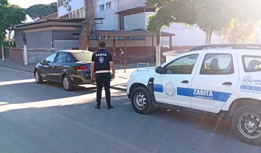 Germencik'te okul önünde zabıta denetimi devam ediyor