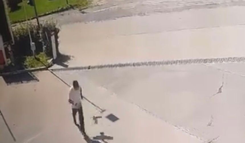 Kargadan kaçarken dengesini kaybetti, taklalar attı!