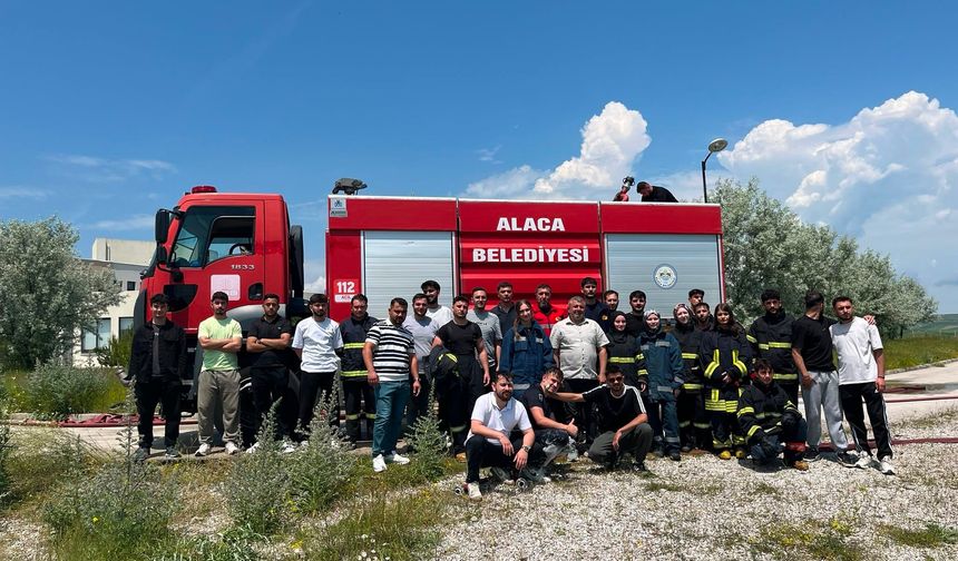 Alaca'da yangınlara karşı öğrencilerin bilinci yükseltiliyor