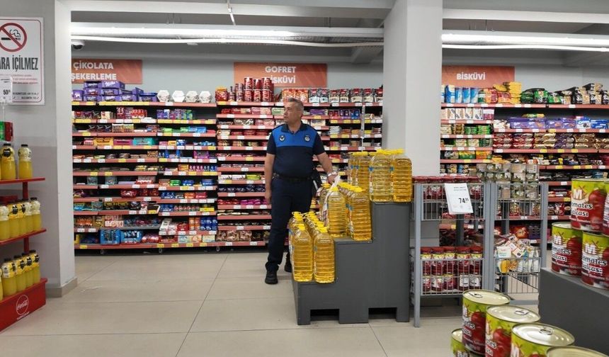 Kayseri'de zabıtasından market deneyimi