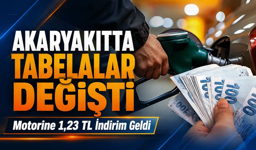 Akaryakıtta tabelalar değişti: Motorine 1,23 TL indirim geldi