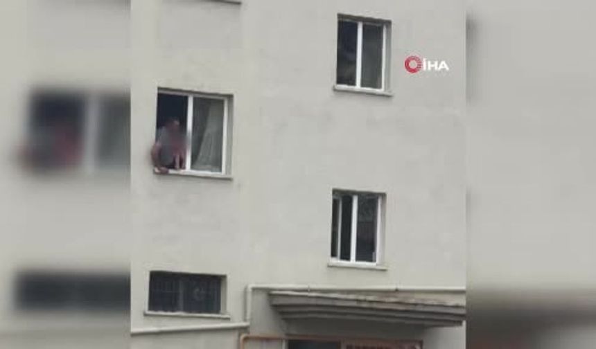 Ankara’da 3 yaşındaki kızını rehin alıp, camdan sarkıtan baba etkisiz hale getirildi