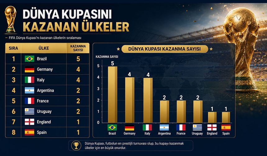 Dünya Kupası'nı kazanan ülkeler