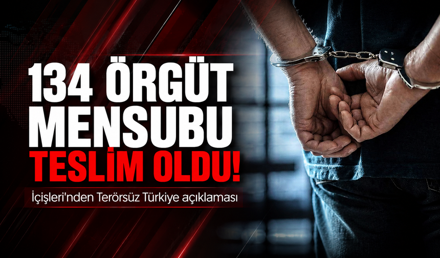 İçişleri'nden "Terörsüz Türkiye" açıklaması: 134 örgüt mensubu teslim oldu!