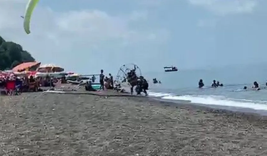 Akçakoca'da paramotor büyük panik yaşattı