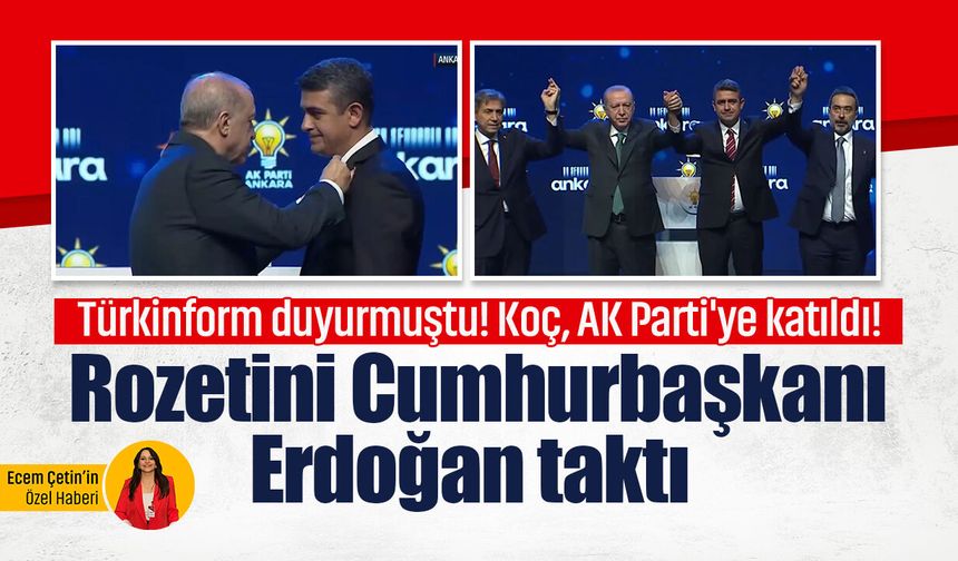 Haymana Belediye Başkanı Levent Koç, AK Parti’ye katıldı! Rozetini Cumhurbaşkanı Erdoğan taktı