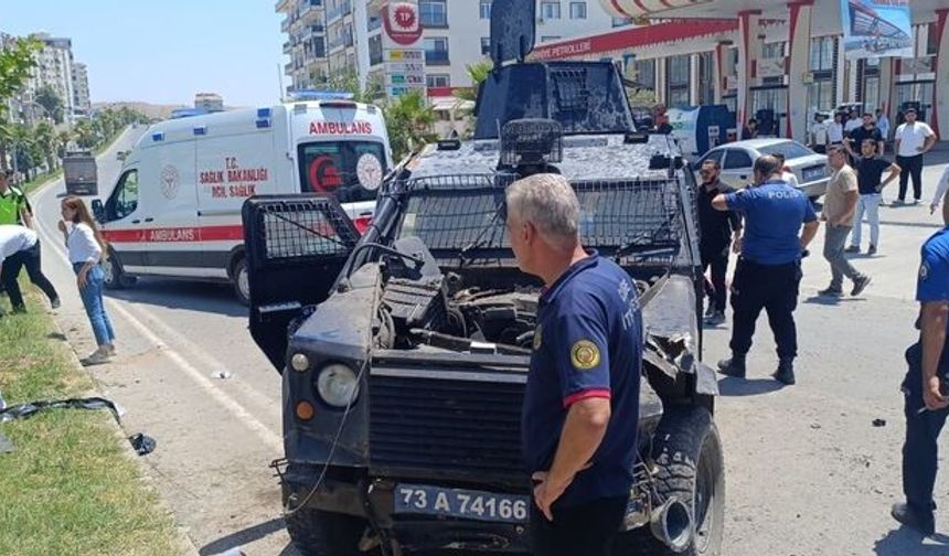 Şırnak'ta korku dolu polis aracı kazası