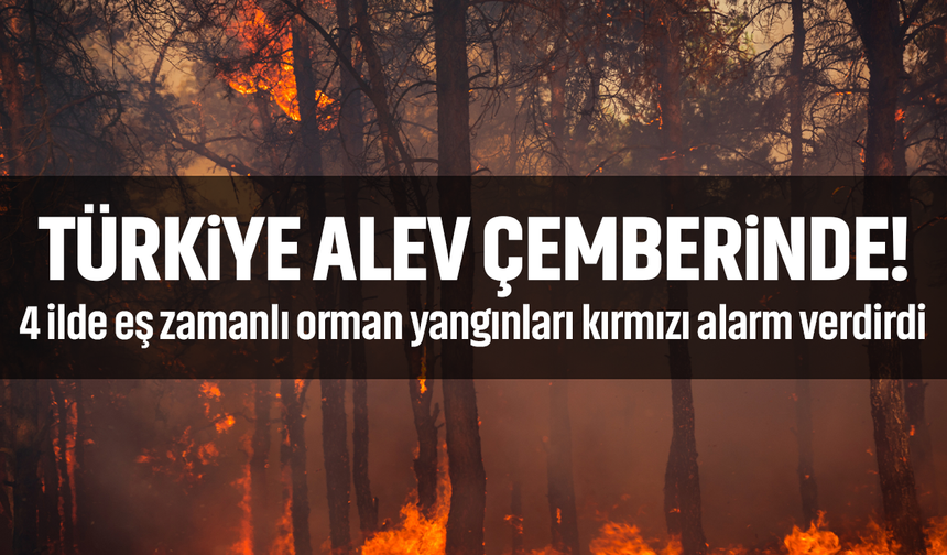 Türkiye alev çemberinde! 4 ilde eş zamanlı orman yangınları kırmızı alarm verdirdi
