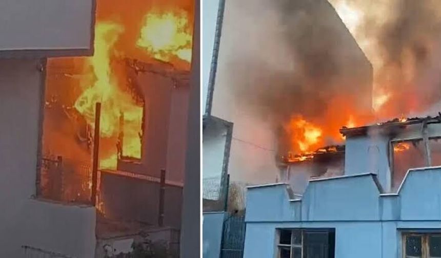 Çanakkale'de inşaat işçilerinin evinde korkutan yangın