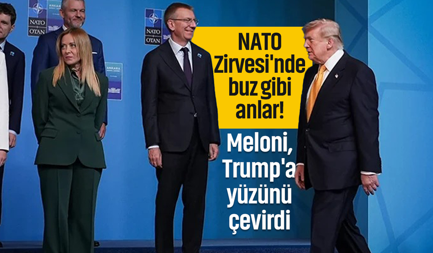 NATO Zirvesi'nde buz gibi anlar! Meloni, Trump'a yüzünü çevirdi