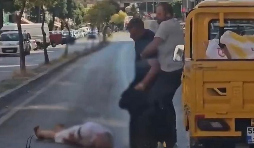 Samsun'da dehşet anları: Yaşlı adamı yete yatırıp acımasızca yumrukladı!