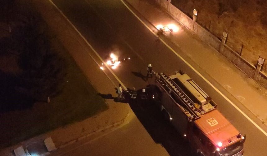 Seyir halindeki motosiklet alev topuna döndü! Kayseri'de korku dolu anlar