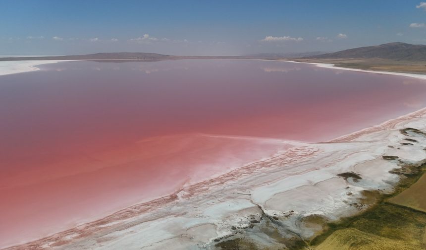 Tuz Gölü yaz aylarında pembe rengiyle büyülüyor!