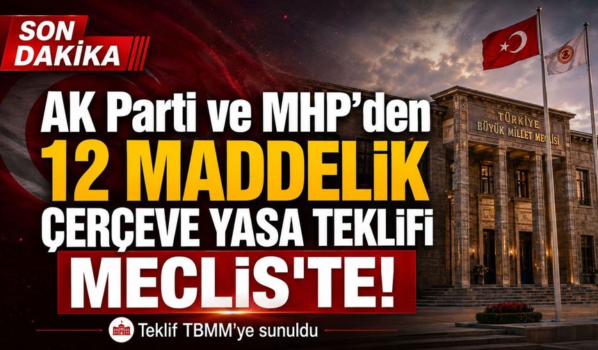 12 maddelik çerçeve yasa teklifi TBMM Başkanlığı'na sunuldu