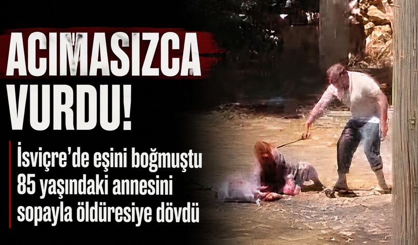 85 yaşındaki annesini sopayla öldüresiye dövdüğü o anlar kamerada!