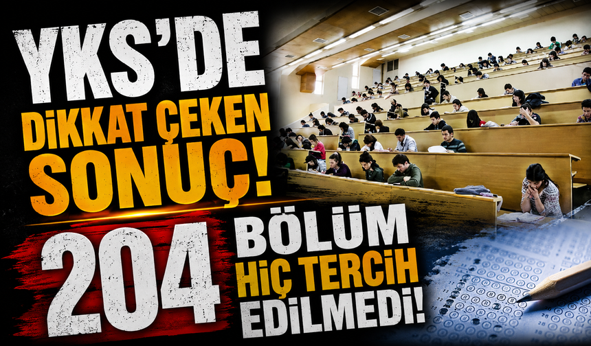 YKS’de dikkat çeken sonuç! 204 bölüm hiç tercih edilmedi