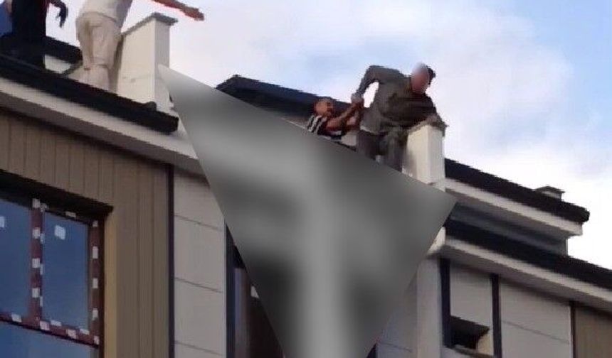 Denizli’de çatıya çıkan genci başkan kurtardı