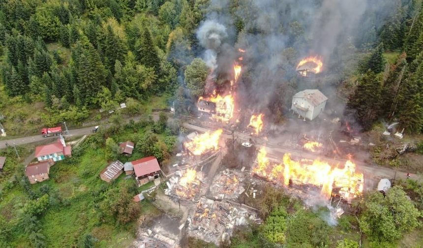 Kastamonu’da köy yangını! 8 ev alevlere teslim oldu
