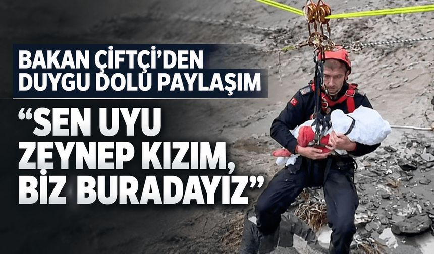 Bakan Çiftçi yürekleri ısıtan o görüntüleri paylaştı: "Sen uyu Zeynep kızım, biz buradayız"