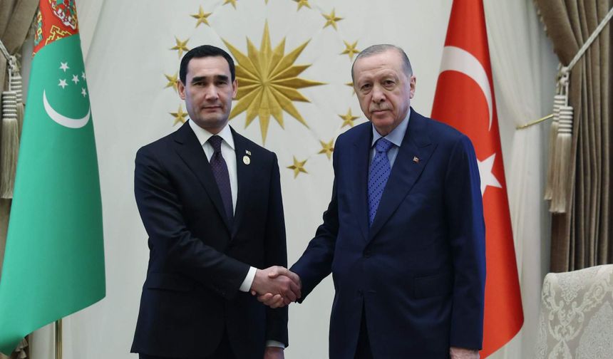 Erdoğan ve Berdimuhammedov TDT Zirvesi sonrası Külliye'de görüştü