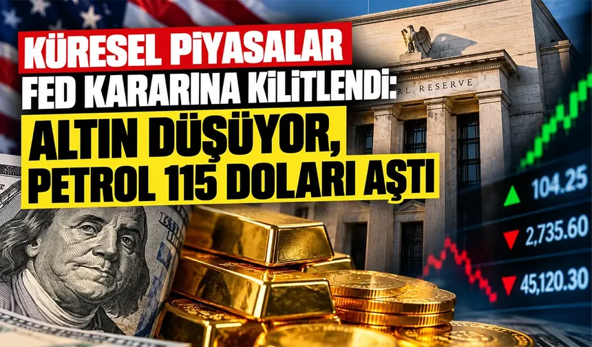 Küresel piyasalar Fed kararına kilitlendi: Altın düşüyor, petrol 115 doları aştı