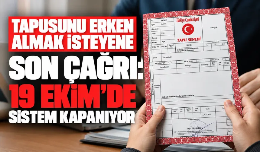 TOKİ’den tapuyu erken almak isteyene son çağrı: 19 Ekim’de bitiyor
