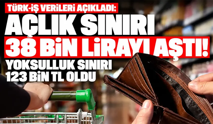 Türk-İş verileri açıkladı: Açlık sınırı 38 bin lirayı aştı! Yoksulluk sınırı 123 bin TL oldu