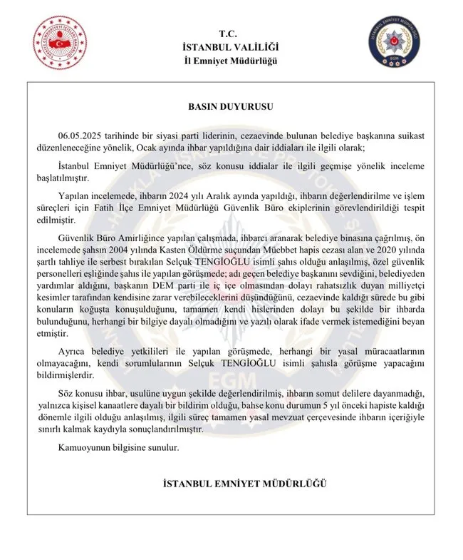 0X0 Cenazedeki Saldirgan Daha Once Imamogluna Suikast Ihbarinda Bulunmus 1746557388801