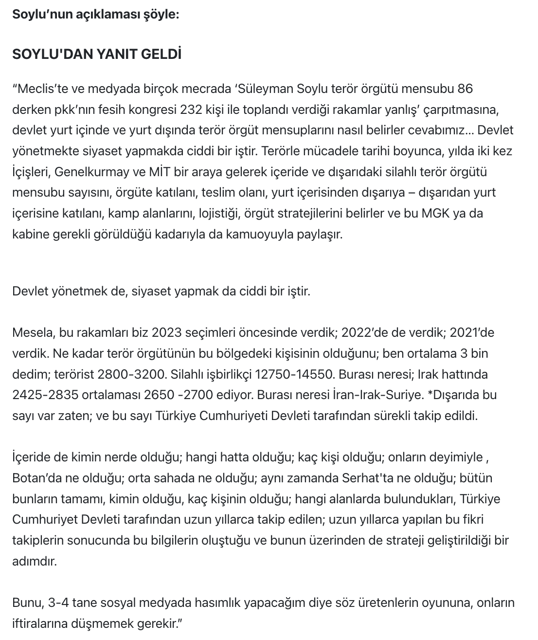 Süleyman Spylu Açıklamalar