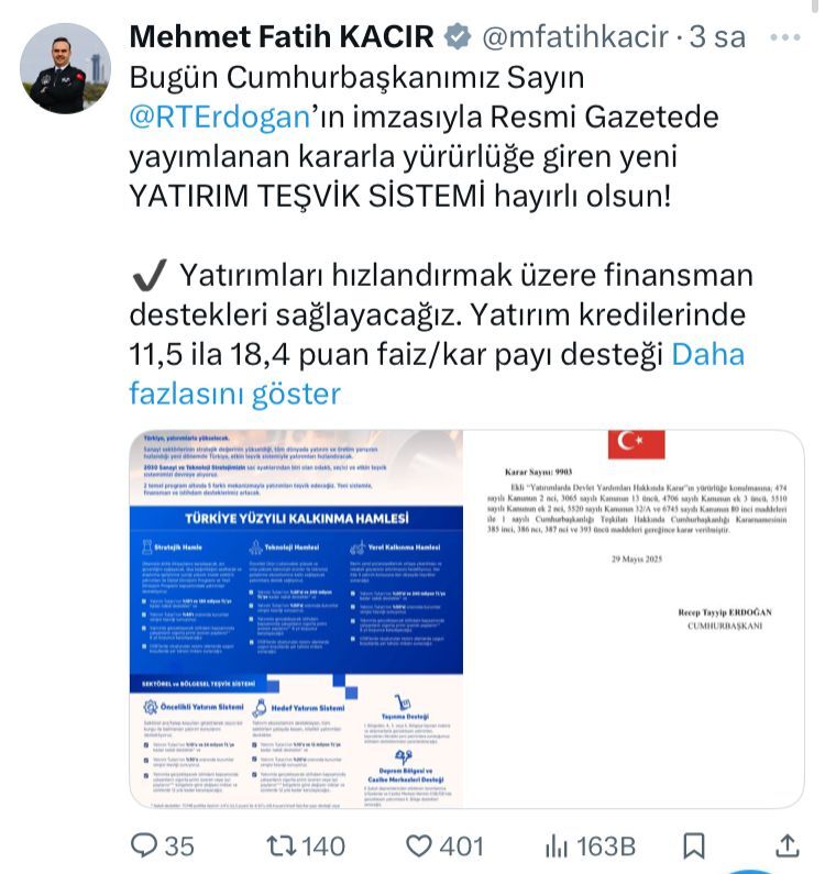 Yatırım Teşvik Sistemi