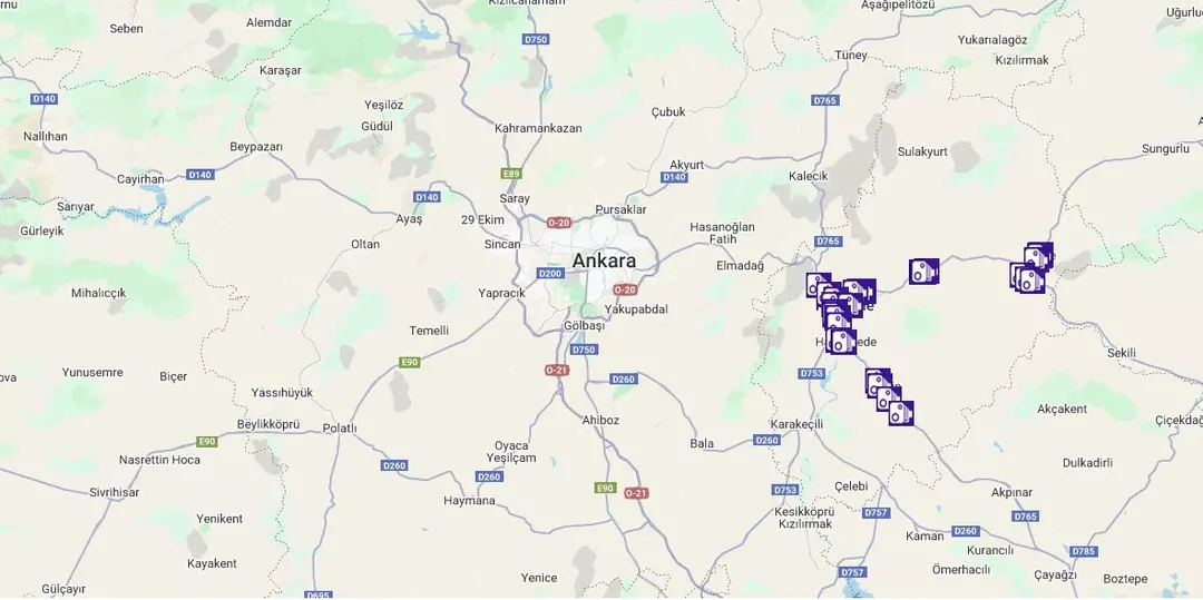 Ankara'daki Radar Noktaları