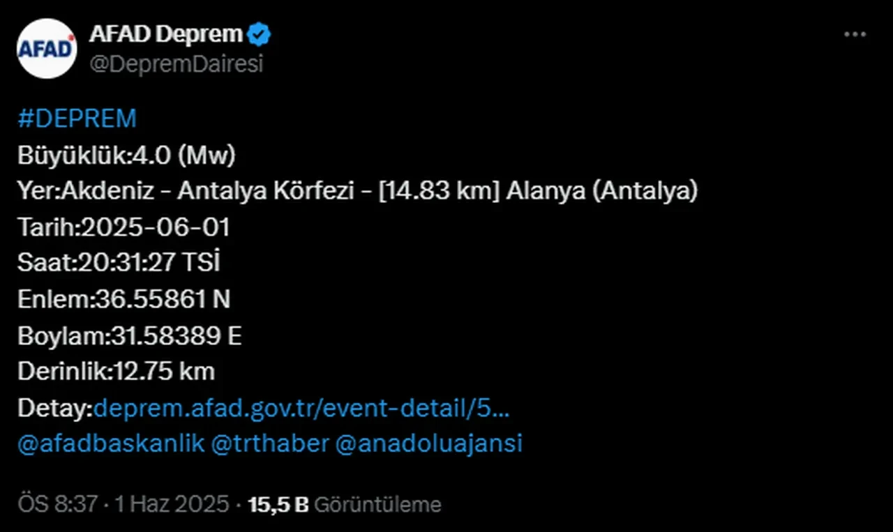Antalya Deprem