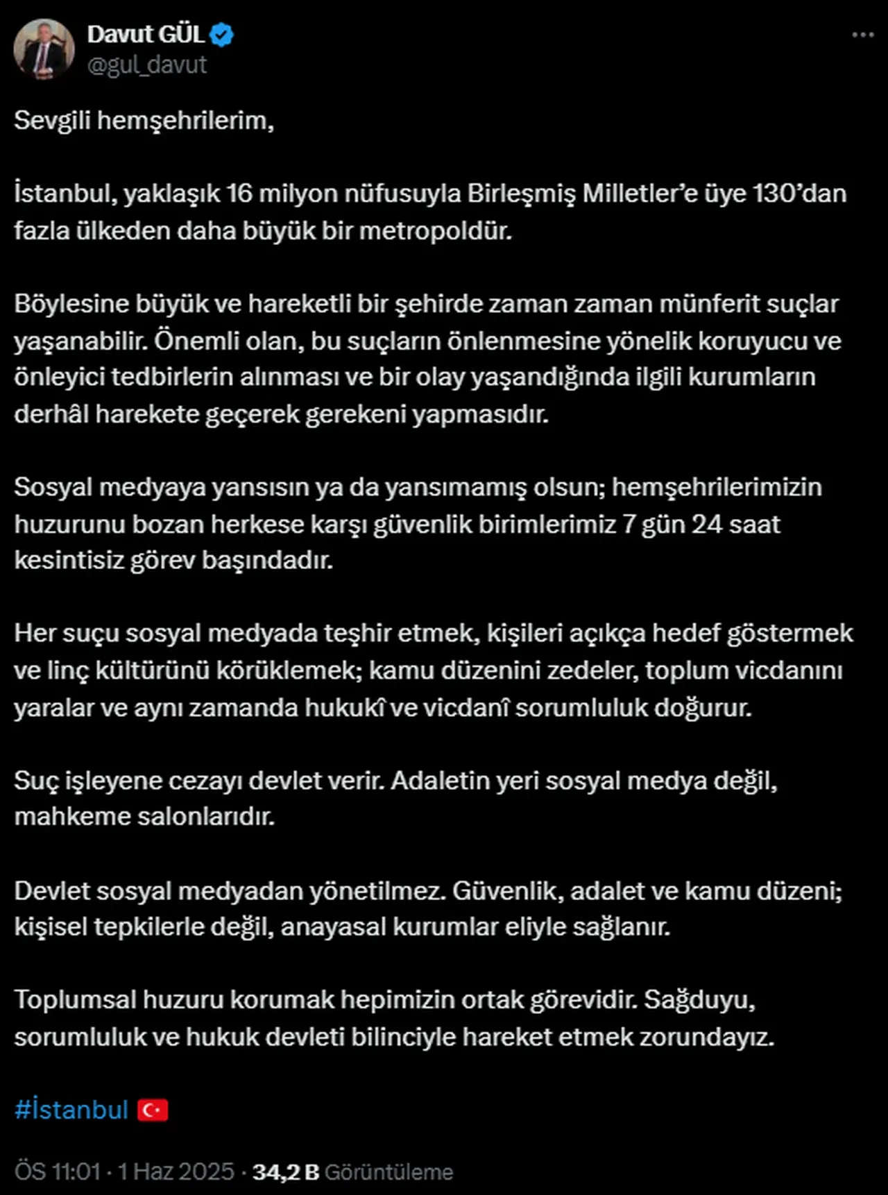 Davut Gül Saldırı Açıklaması