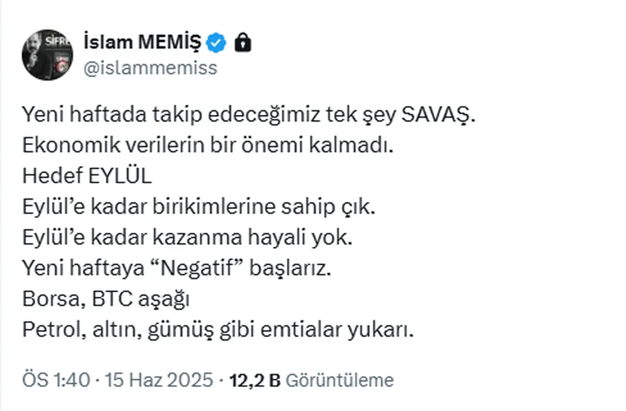 Kazanma Hayali Yok Islam Memisten Yatirimcilara Savas Uyarisi 3227291 202506151658 1
