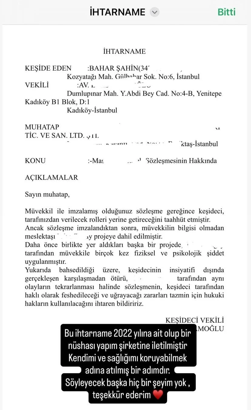 Bahar Şahin Ihtarname