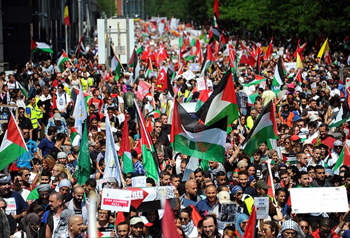 Brüksel Israil Protesto